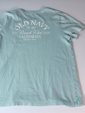 Old Navy Beach Club California Graphic Tee Aqua XXL Distressed